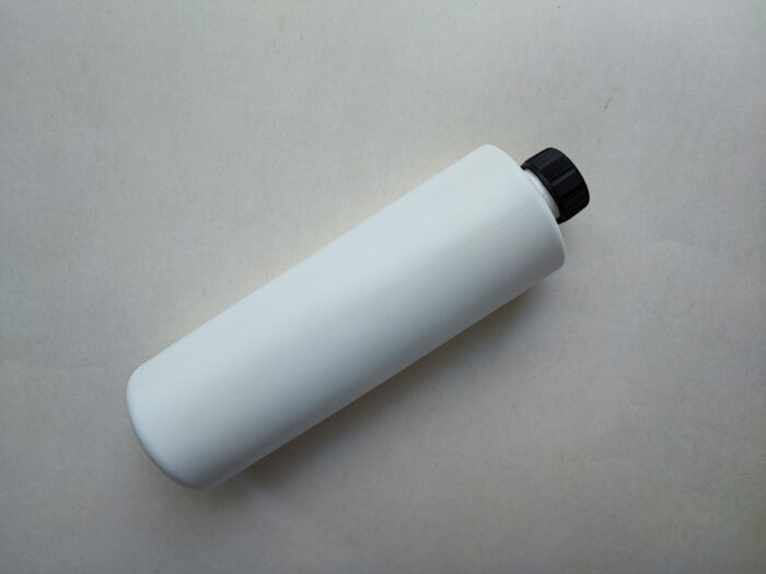 500мл/28мм Поліетилен HDPE Циліндр білий з чорною кришкою 28/410, для антисептика пляшка, флакон, баночка