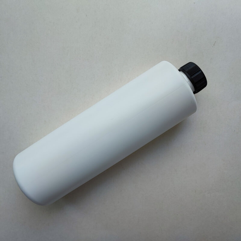 500мл/28мм Поліетилен HDPE Циліндр білий з чорною кришкою 28/410, для антисептика пляшка, флакон, баночка