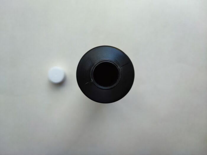 250 мл/24мм HDPE ЦИЛІНДР чорний флакон з пластиковою білою кришкою 24/410 - Зображення 3