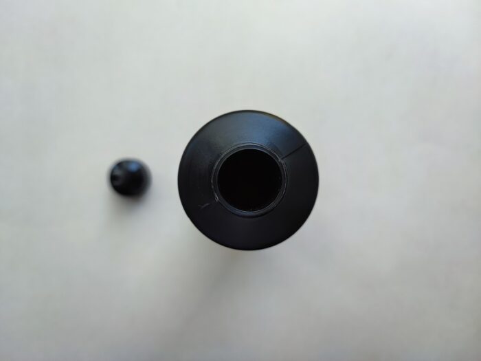 250 мл/24 мм Циліндр чорний HDPE флакон з чорним коротким носиком 24/410 - Зображення 5