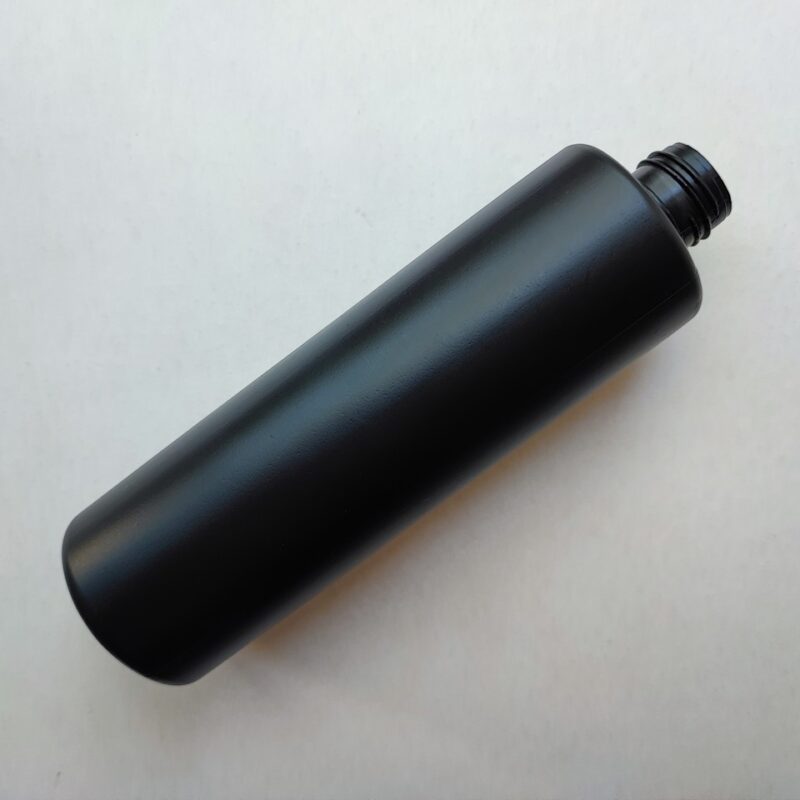 250 мл/24 мм Циліндр чорний HDPE флакон без насадки