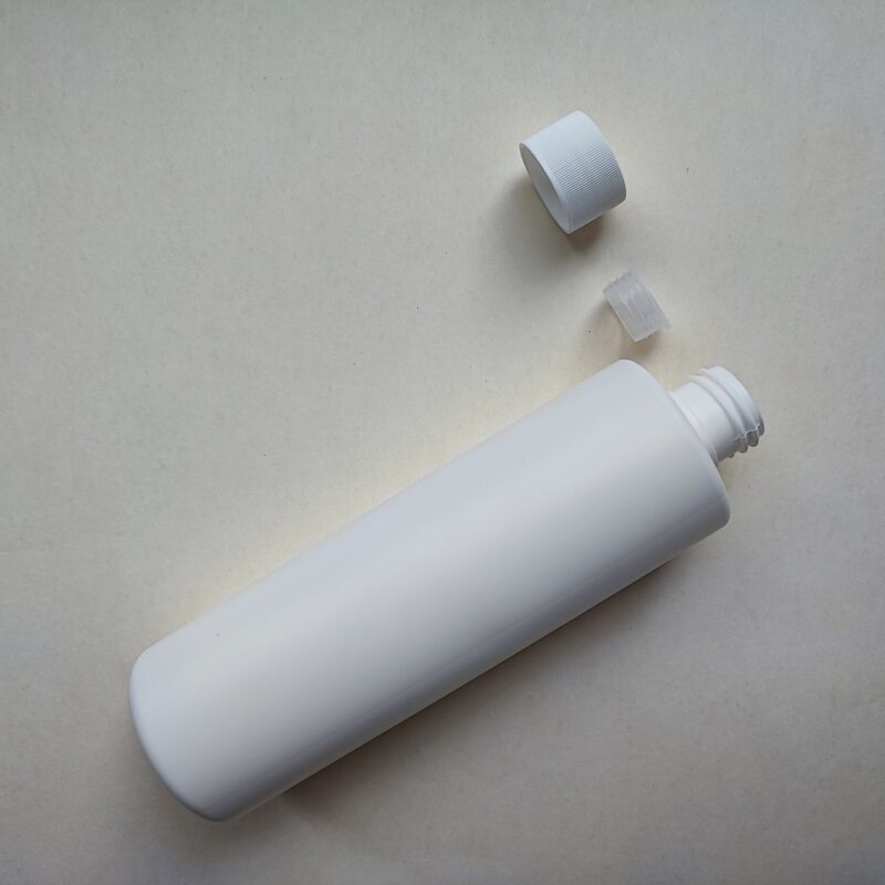 250 мл/24 мм Циліндр білий HDPE флакон з вставка + біла кришка 24/410
