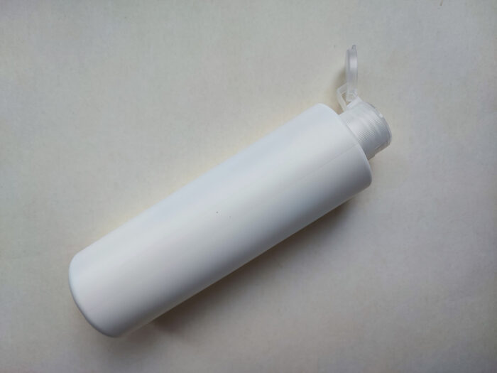 250 мл/24 мм Циліндр білий HDPE флакон з кришкою прозорою фліп-топ 24/410