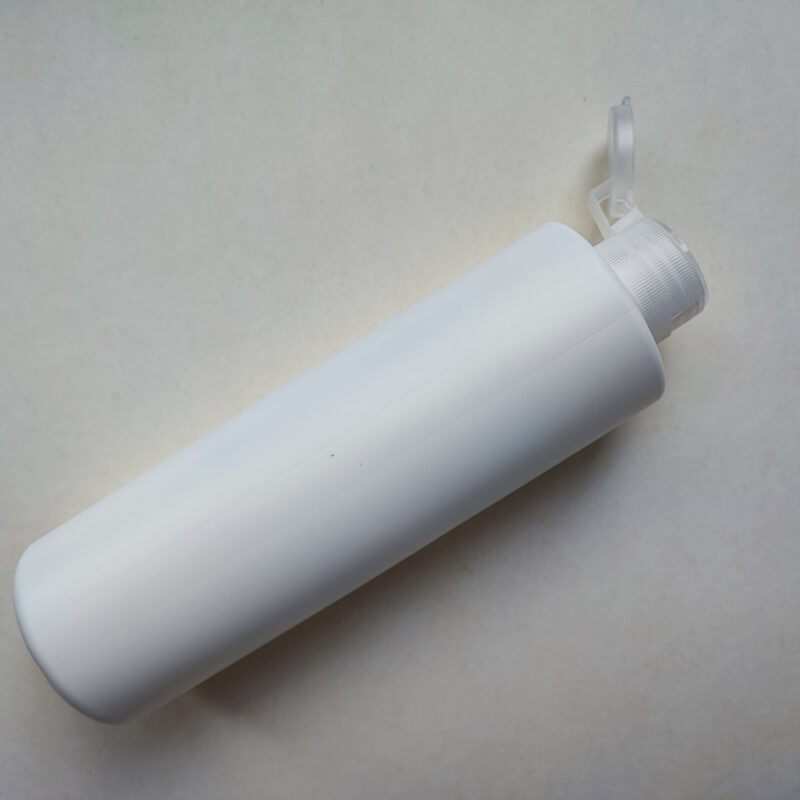 250 мл/24 мм Циліндр білий HDPE флакон з кришкою прозорою фліп-топ 24/410