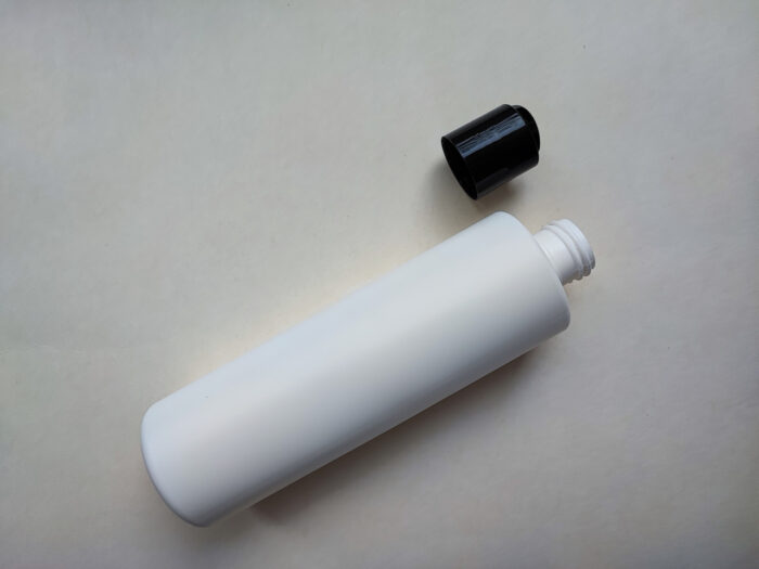 250 мл/24 мм Циліндр білий HDPE флакон з кришкою чорною диск-топ 24/410 - Зображення 5