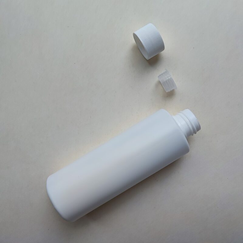 150 мл/24 мм Циліндр білий HDPE флакон з вставка + біла кришка 24/410