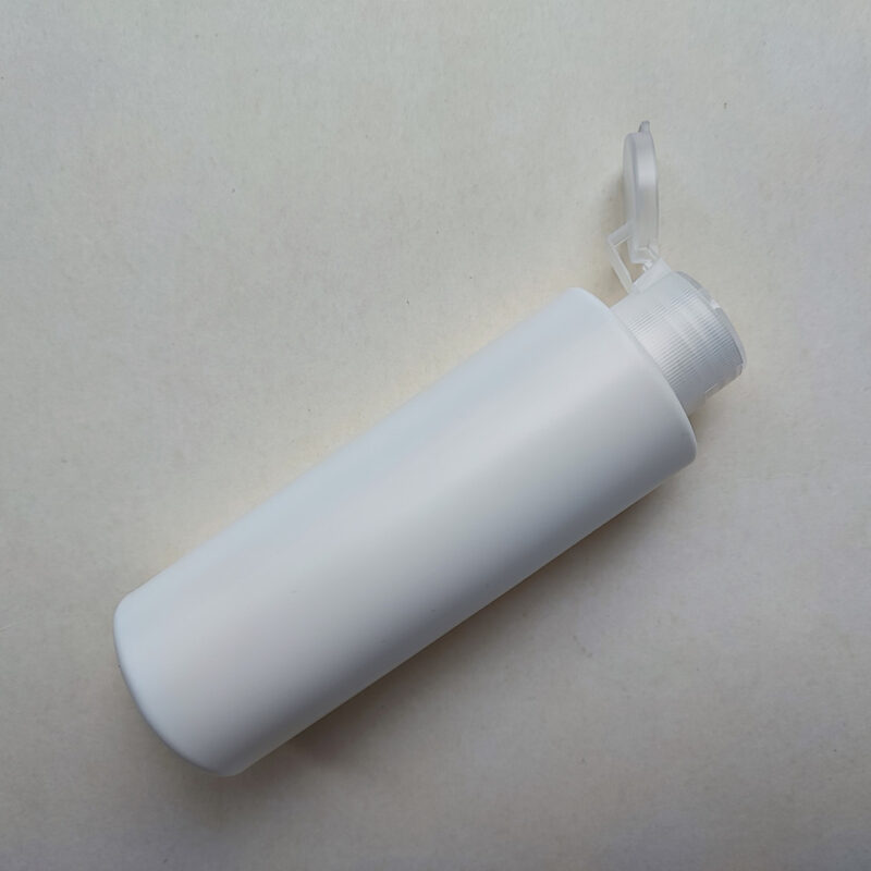 150 мл/24мм HDPE Циліндр білий флакон з кришкою прозорою фліп-топ 24/410