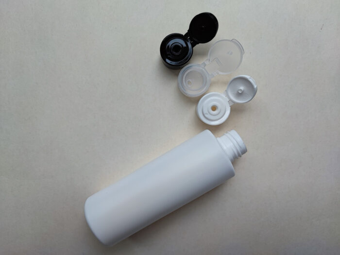 150 мл/24мм HDPE Циліндр білий флакон з кришкою прозорою фліп-топ 24/410 - Зображення 4