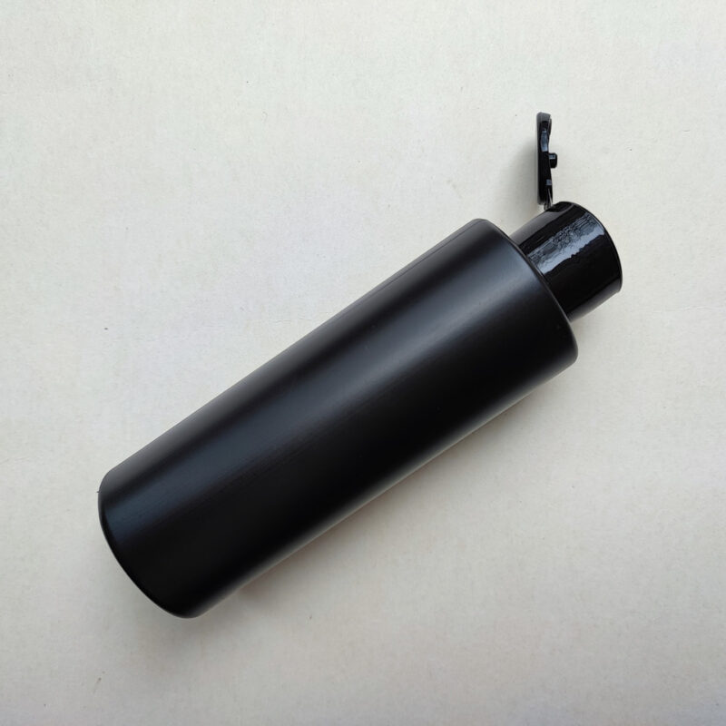 150 мл/24мм HDPE Циліндр чорний флакон з кришкою чорною фліп-топ 24/410