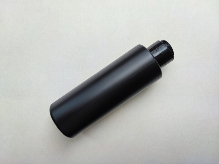 150 мл/24мм HDPE Циліндр чорний флакон з кришкою чорною фліп-топ 24/410 - Зображення 2