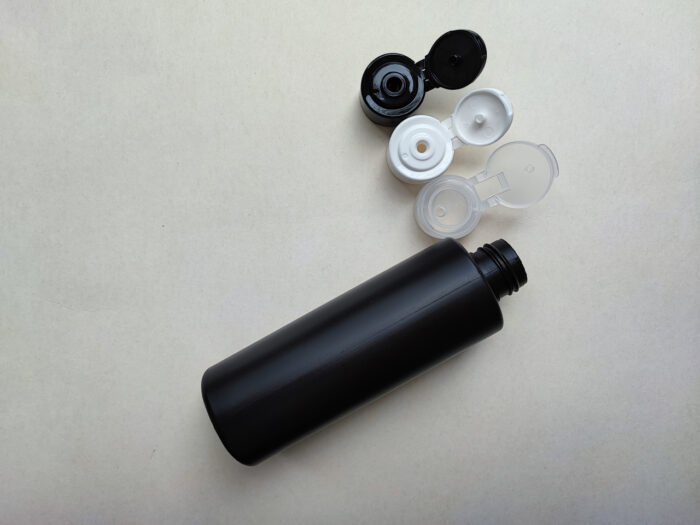 150 мл/24мм HDPE Циліндр чорний флакон з кришкою чорною фліп-топ 24/410 - Зображення 4