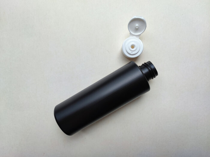 150 мл/24мм HDPE Циліндр чорний флакон з кришкою білою фліп-топ 24/410 - Зображення 3