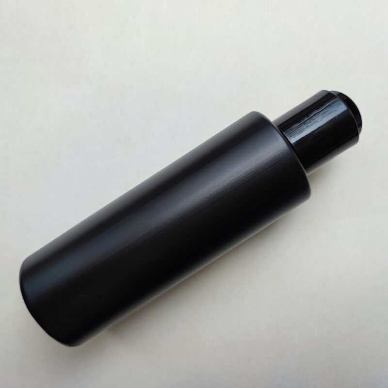150 мл/24мм HDPE Циліндр чорний флакон з кришкою чорною диск-топ 24/410
