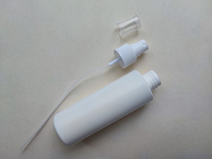 150 мл/24мм Поліетилен HDPE білий ЦИЛІНДР флакон з білим розпилювачем, спреєм 24/410 - Зображення 3