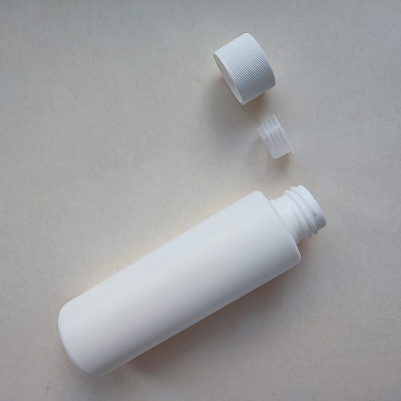 100 мл/24 мм Циліндр білий HDPE флакон з кришкою білою + вставкою 24/410