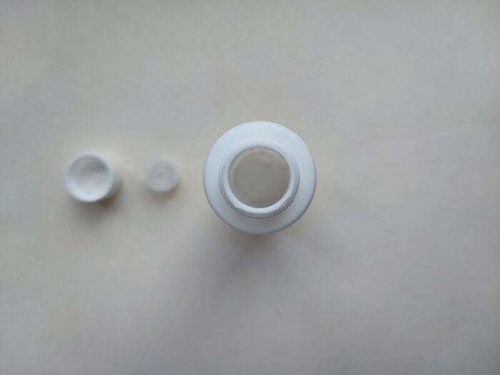 100 мл/24 мм Циліндр білий HDPE флакон з кришкою білою + вставкою 24/410 - Зображення 5