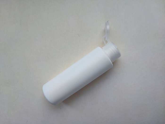 100 мл/24 мм Циліндр білий HDPE флакон з кришкою прозорою фліп-топ 24/410