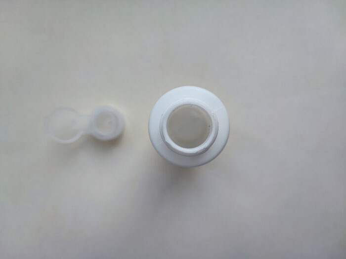 100 мл/24 мм Циліндр білий HDPE флакон з кришкою прозорою фліп-топ 24/410 - Зображення 5