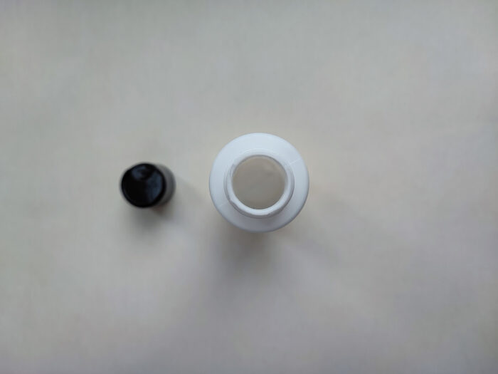 100 мл/24 мм Циліндр білий HDPE флакон з кришкою чорною диск-топ 24/410 - Зображення 5