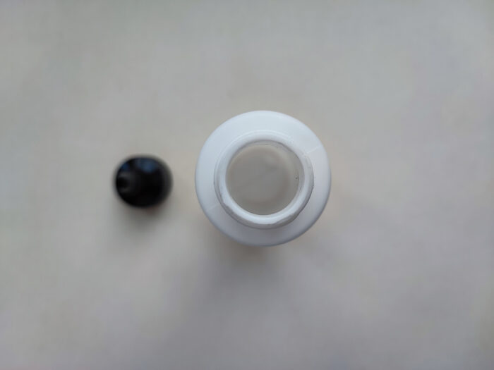 100 мл/24 мм Циліндр білий HDPE флакон з чорним коротким носиком 24/410 - Зображення 6