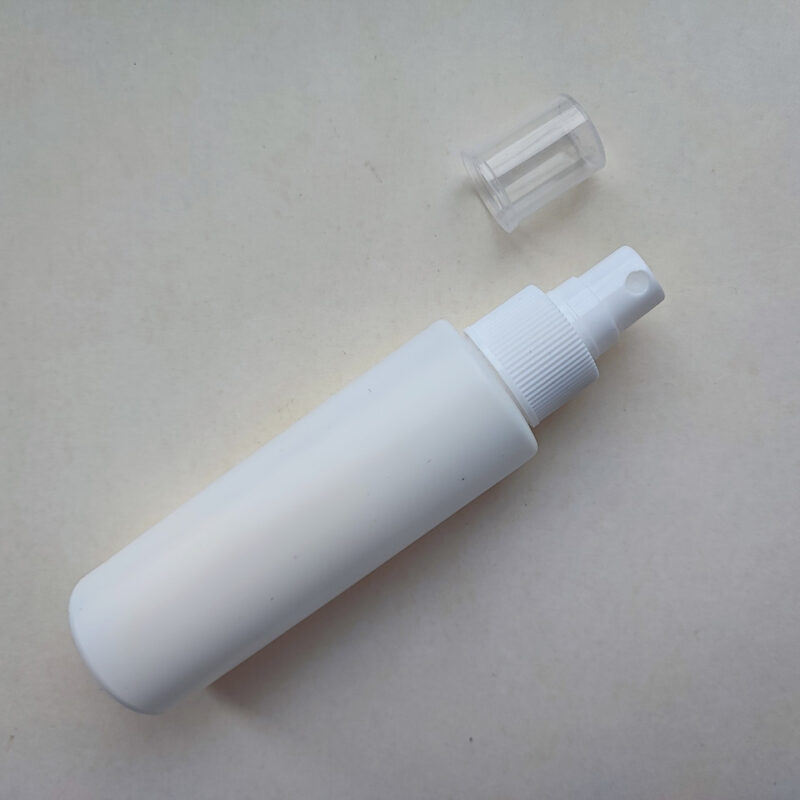 100 мл/24мм флакон Циліндр білий Поліетилен HDPE з білим спреєм 24/410