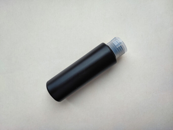 100 мл/24 мм Циліндр чорний HDPE флакон з кришкою прозорою фліп-топ 24/410 - Зображення 2