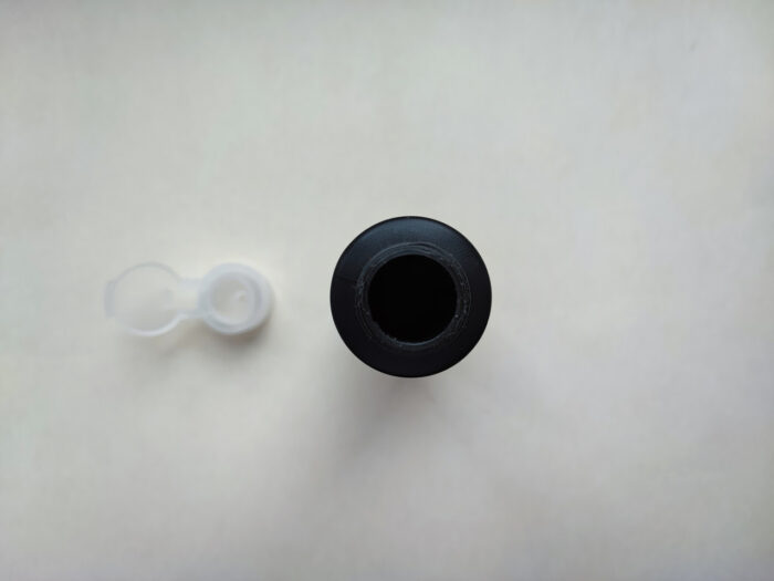 100 мл/24 мм Циліндр чорний HDPE флакон з кришкою прозорою фліп-топ 24/410 - Зображення 4