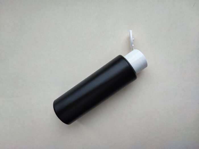 100 мл/24 мм Циліндр чорний HDPE флакон з кришкою білою фліп-топ 24/410