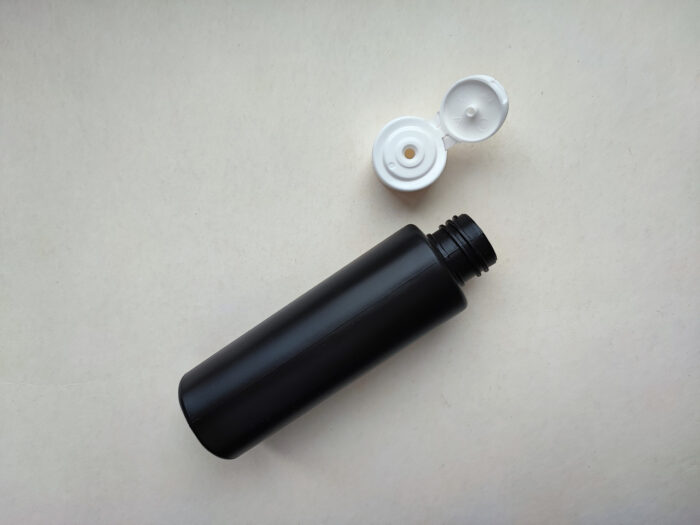 100 мл/24 мм Циліндр чорний HDPE флакон з кришкою білою фліп-топ 24/410 - Зображення 3