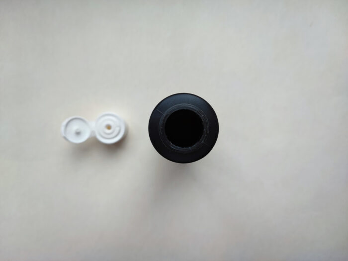 100 мл/24 мм Циліндр чорний HDPE флакон з кришкою білою фліп-топ 24/410 - Зображення 5