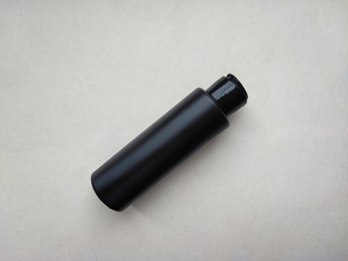 100 мл/24 мм Циліндр чорний HDPE флакон з кришкою чорною фліп-топ 24/410 - Зображення 2