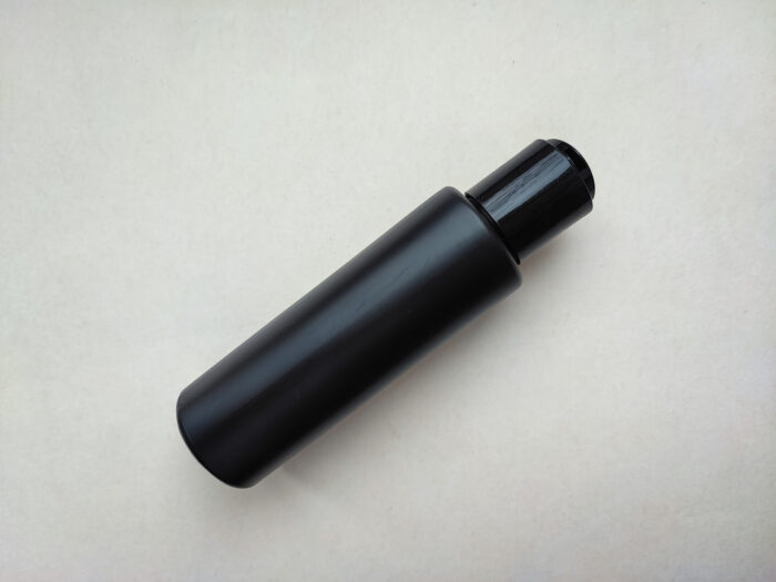 100 мл/24 мм Циліндр чорний HDPE флакон з кришкою чорною диск-топ 24/410