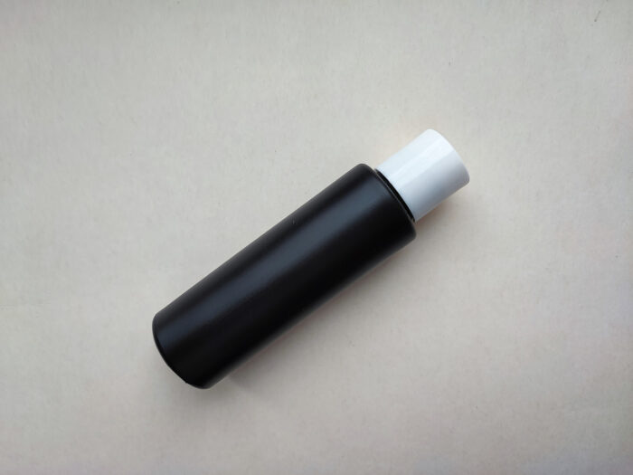100 мл/24 мм Циліндр чорний HDPE флакон з кришкою білою диск-топ 24/410 - Зображення 2