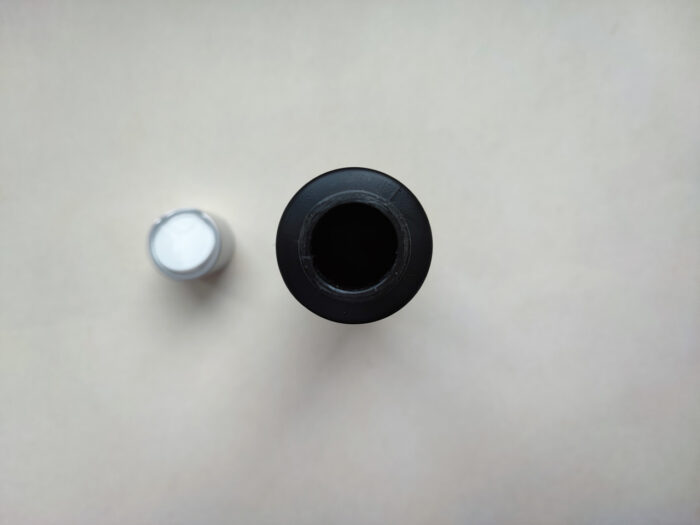 100 мл/24 мм Циліндр чорний HDPE флакон з кришкою сріблястою диск-топ 24/410 - Зображення 5