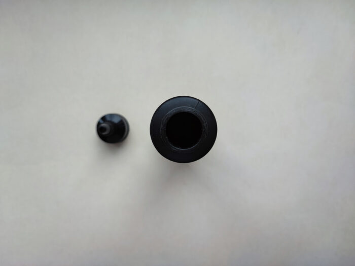 100 мл/24 мм Циліндр чорний HDPE флакон з чорним коротким носиком 24/410 - Зображення 5