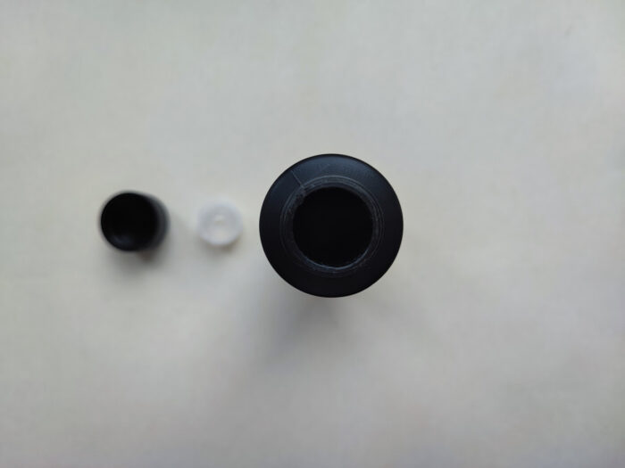 100 мл/24 мм Циліндр чорний HDPE флакон з кришкою чорною + вставкою 24/410 - Зображення 5