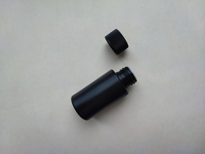 50 мл/24 мм Циліндр чорний HDPE флакон з вставкою і чорною кришкою 24/410 - Зображення 5