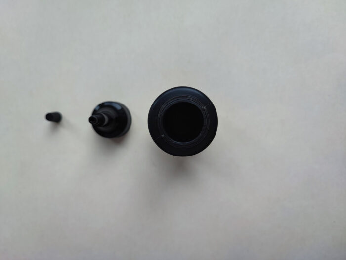 50 мл/24 мм Циліндр чорний HDPE флакон з чорним довгим носиком 24/410 - Зображення 6