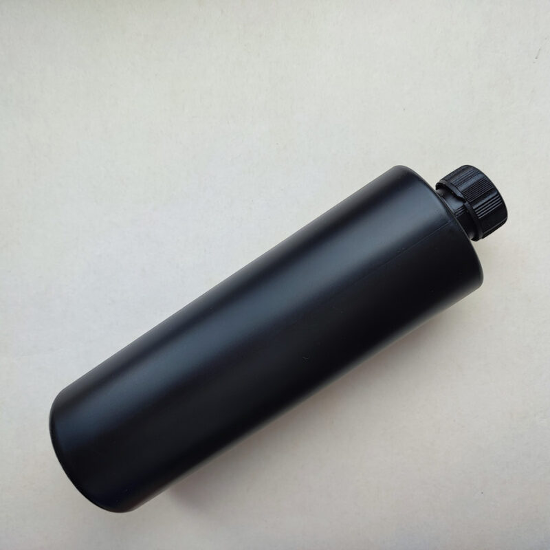 500мл/28мм Поліетилен HDPE Циліндр чорний з чорною кришкою 28/410, для антисептика пляшка, флакон, баночка