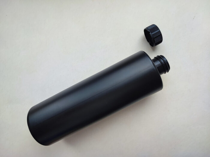 500мл/28мм Поліетилен HDPE Циліндр чорний з чорною кришкою 28/410, для антисептика пляшка, флакон, баночка - Зображення 2