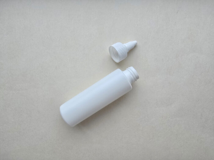 100 мл/24 мм Циліндр білий HDPE флакон з білим коротким носиком 24/410 - Зображення 3