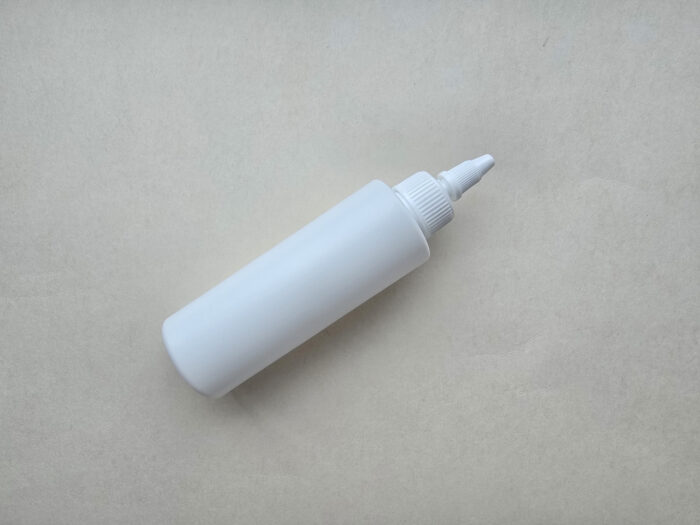 150 мл/24 мм Циліндр білий HDPE флакон з білим коротким носиком 24/410