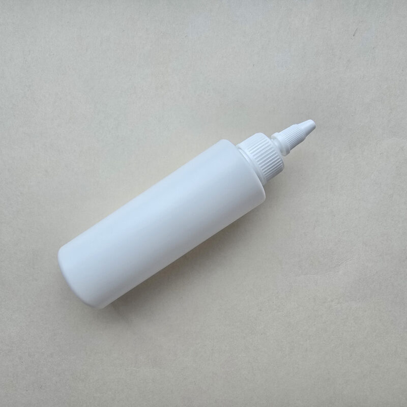 150 мл/24 мм Циліндр білий HDPE флакон з білим коротким носиком 24/410